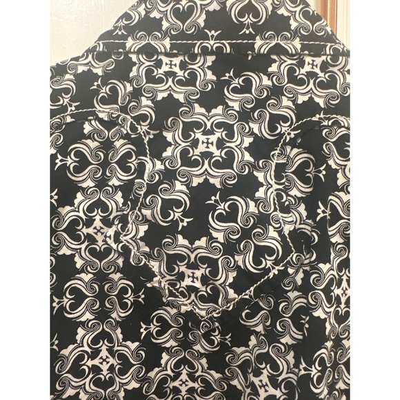 Cruel Girl Western Shirt Medium Black White Print Long Sleeve pearl snap horse - Picture 5 of 7